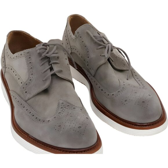 Johnston & Murphy Jameson Short Wingtip Oxford Taupe Suede Men's US 11M - Picture 1 of 6